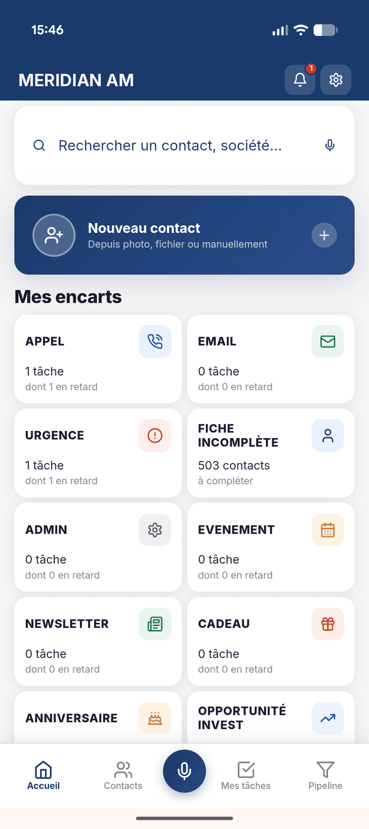 Écran d'accueil de AI Smart